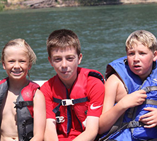 Campers in life jackets