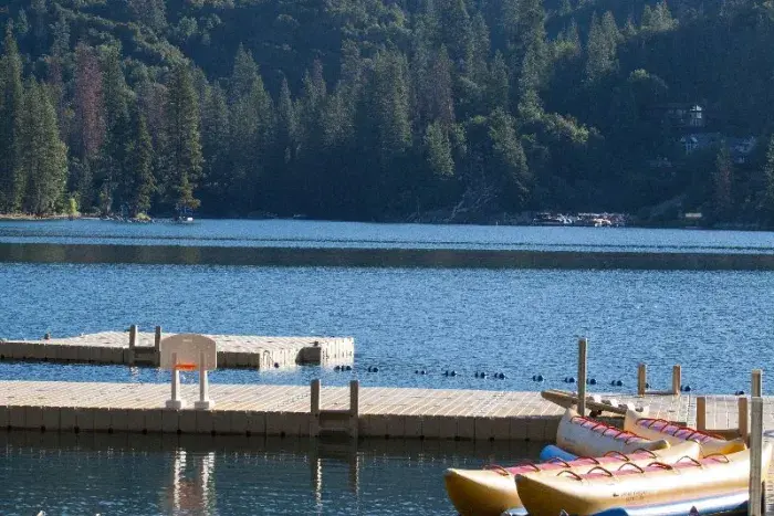 Canoes at Bass Lake dock