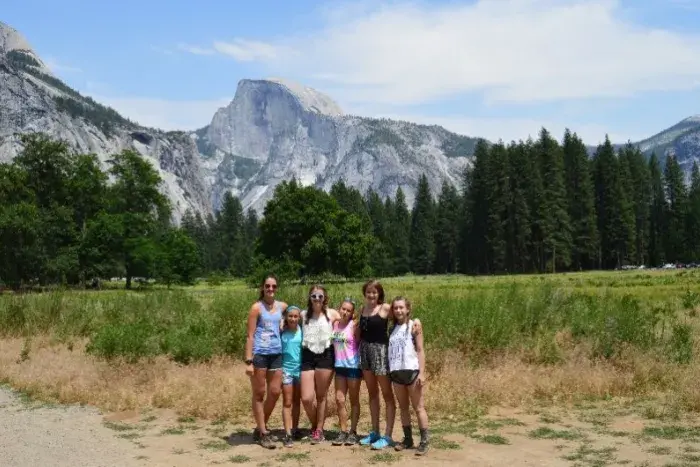 Girls in front of half dome