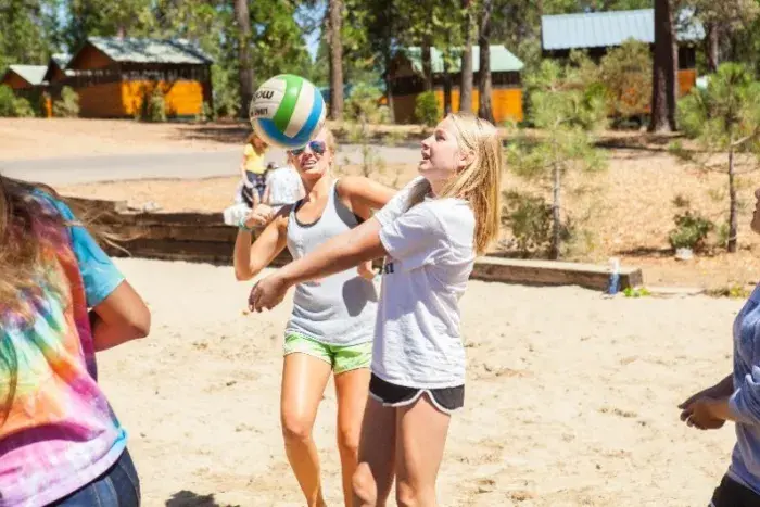 Campers with volleyball